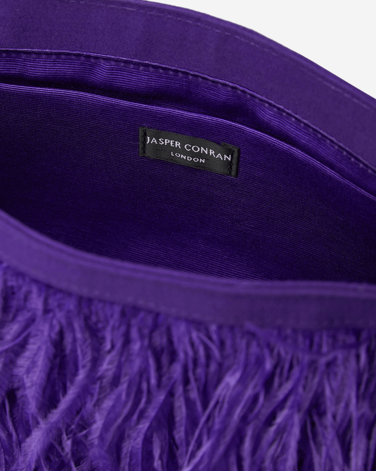 Jasper Conran Inez Ostrich Feather Clutch Bag in Berry