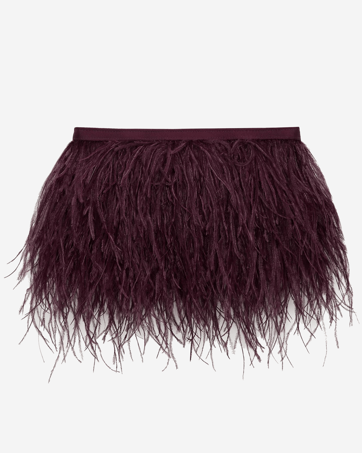 Inez Ostrich Feather Clutch Bag in Berry