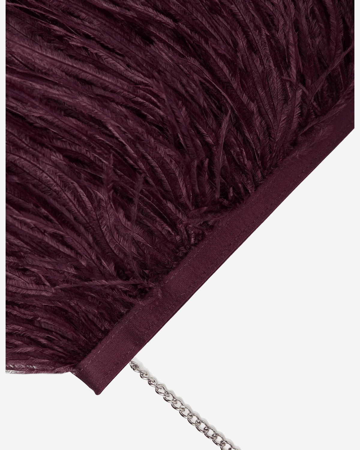 Jasper Conran Inez Ostrich Feather Clutch Bag in Berry