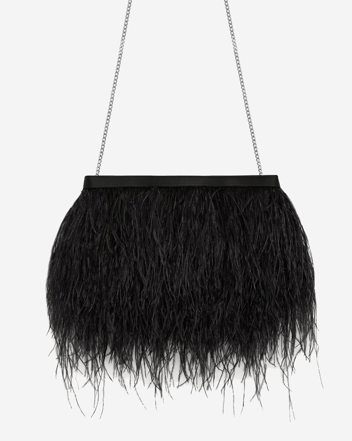 Jasper Conran Inez Ostrich Feather Clutch Bag in Berry