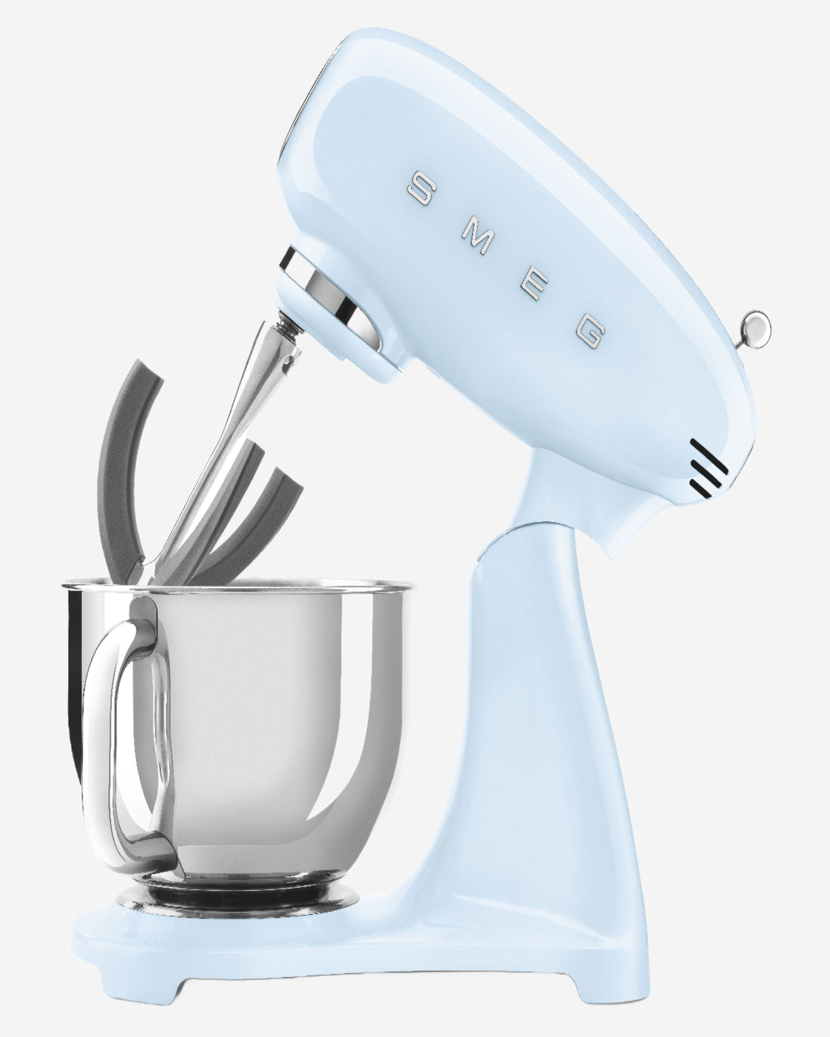 SMEG Stand Mixer White Full Color Steel Bowl - SMF05WHUK