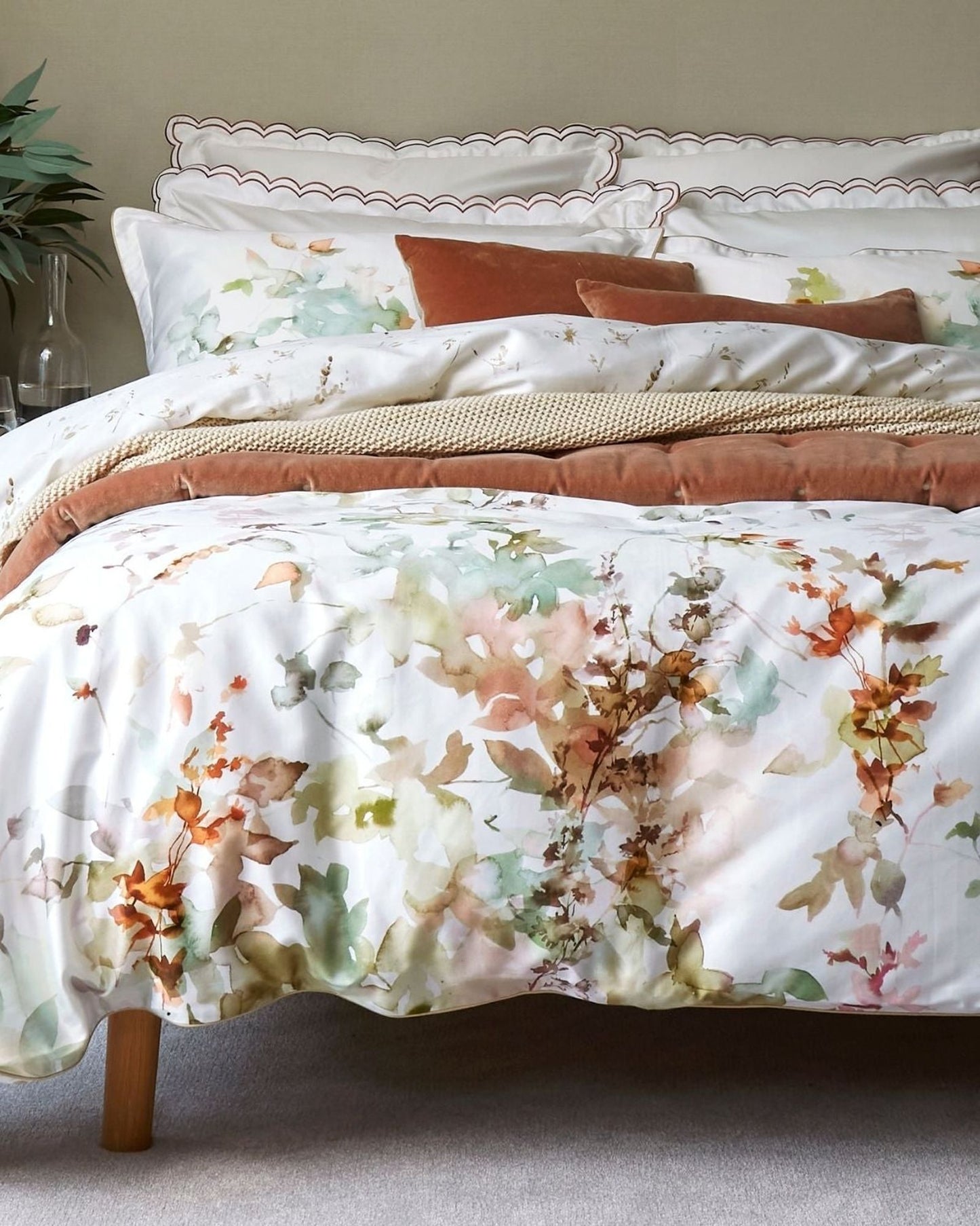Christy "Botanical" Duvet Cover Sets in Sage