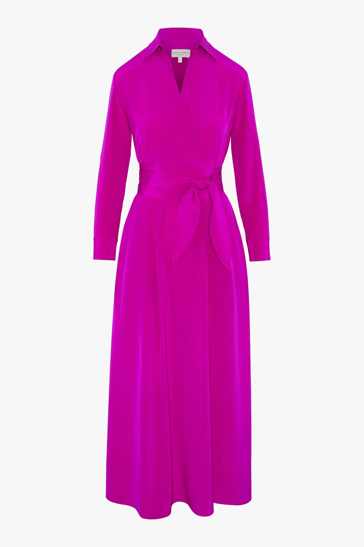 Celia Maxi Silk Wrap Dress in Red