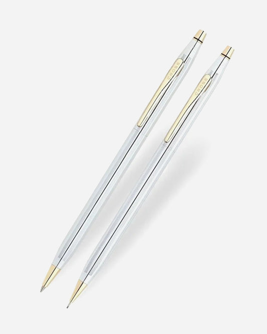Cross Classic Century Chrome Gold Plated Ballpoint Pen Set