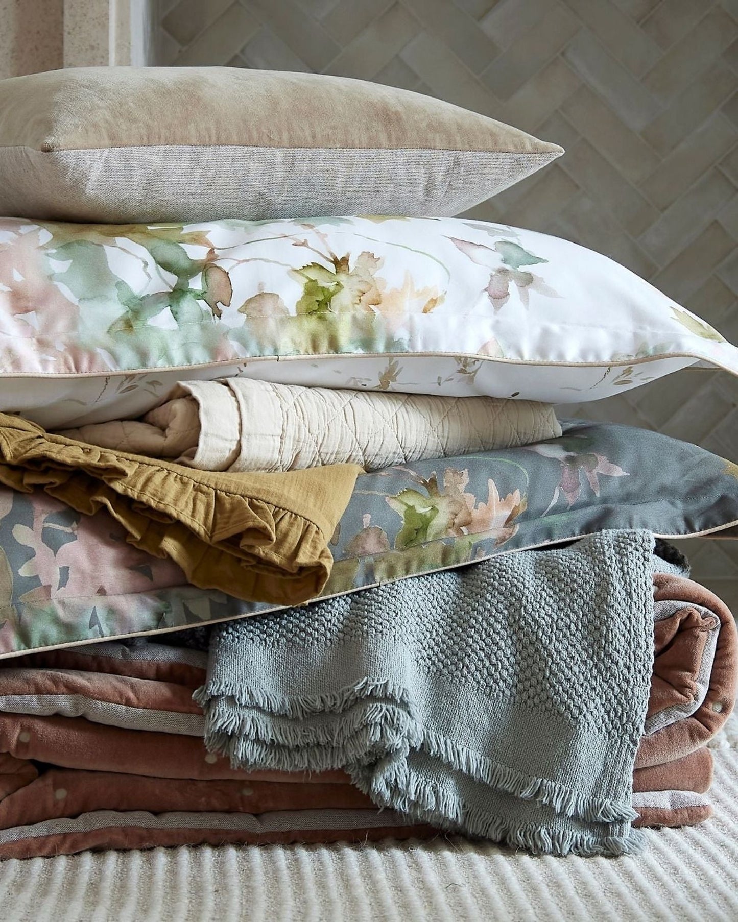 Christy "Botanical" Duvet Cover Sets in Sage