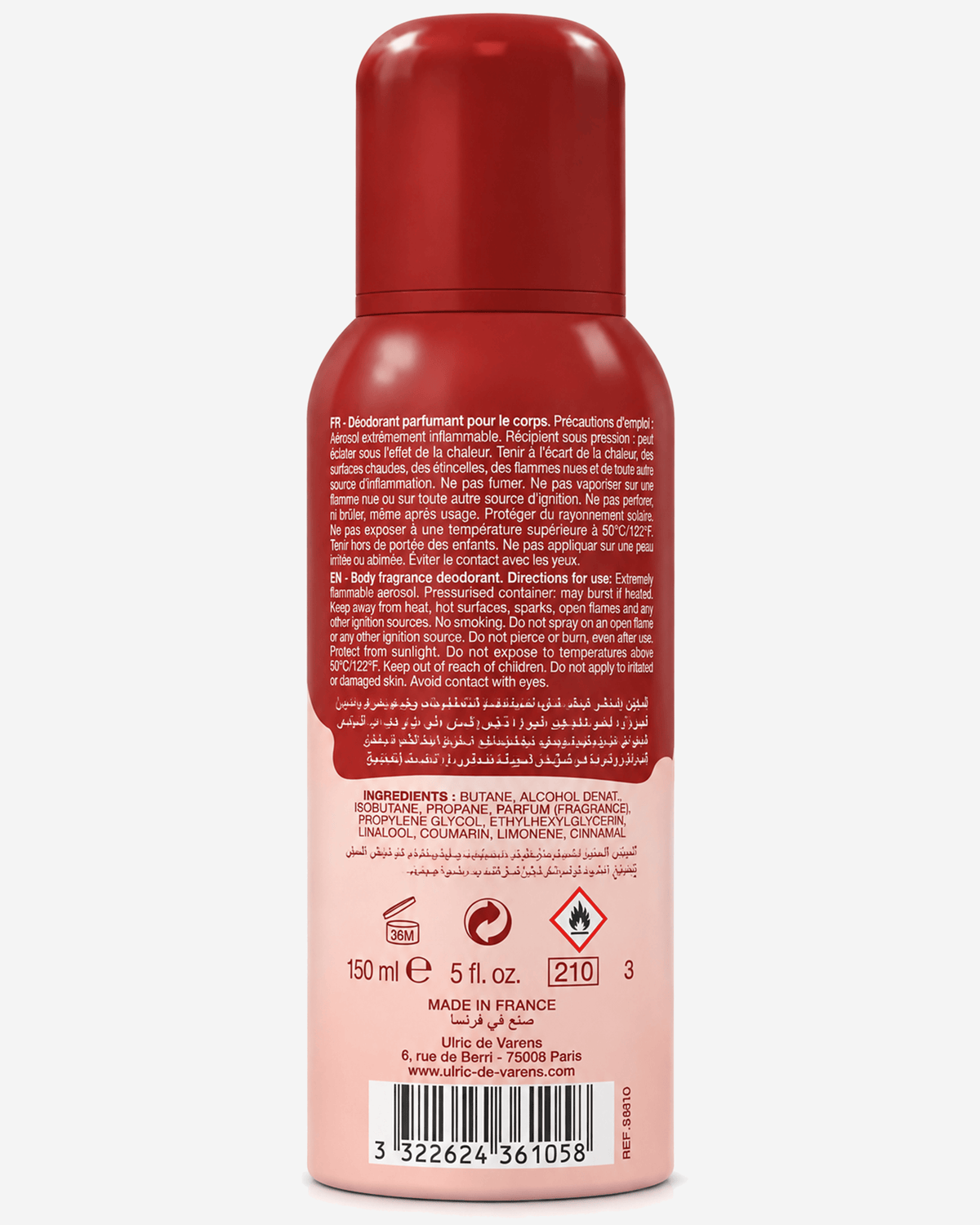 Ulric de Varens Sweet Caramel Santal Body Fragrance Deo 150 Ml