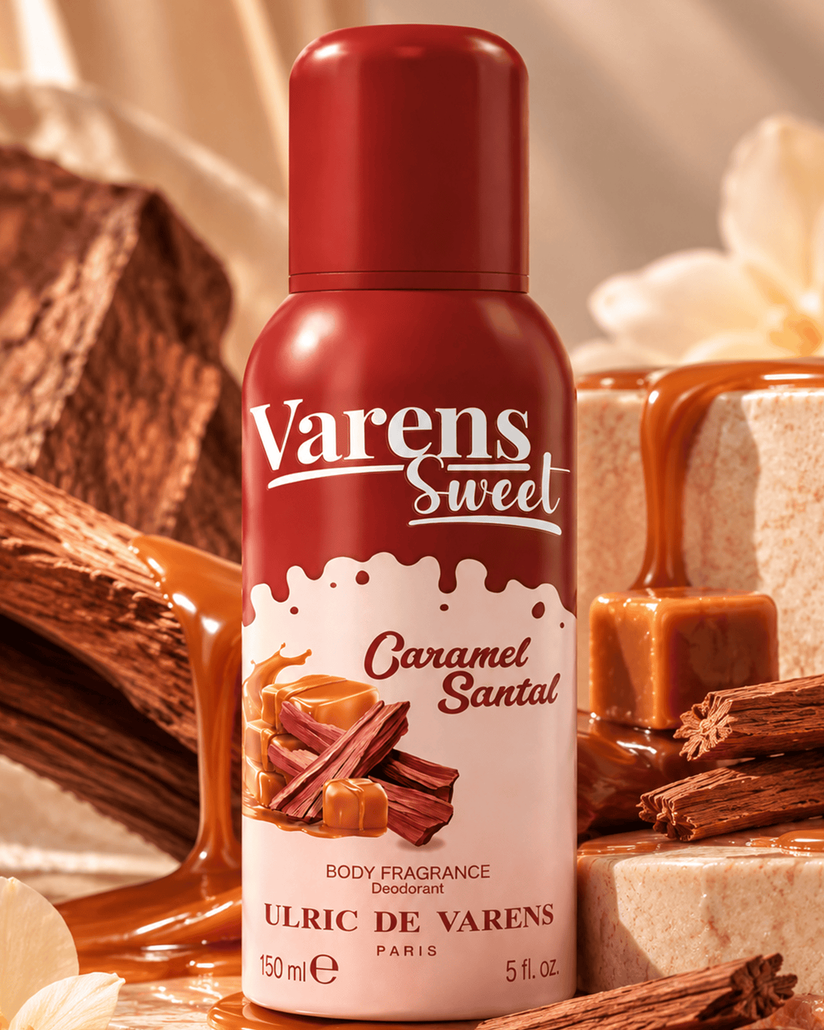 Ulric de Varens Sweet Caramel Santal Body Fragrance Deo 150 Ml