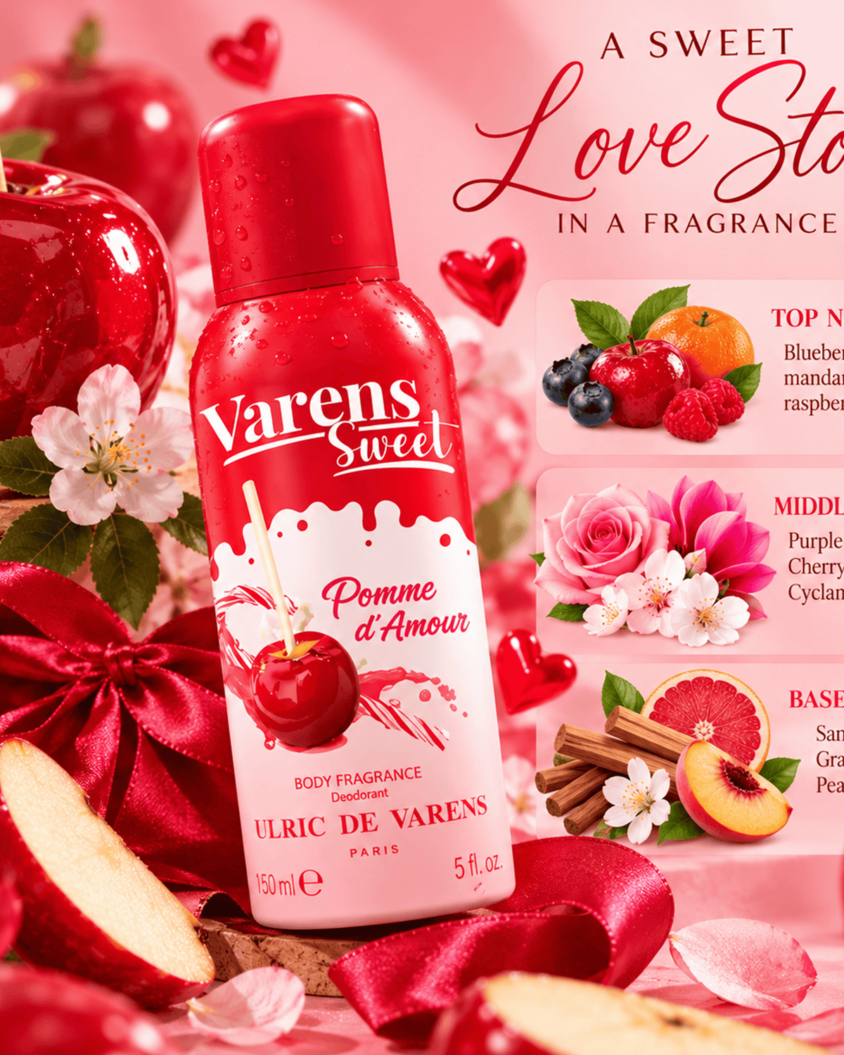 Ulric de Varens  Sweet Pomme D'Amour Body Fragrance Deo 150 Ml