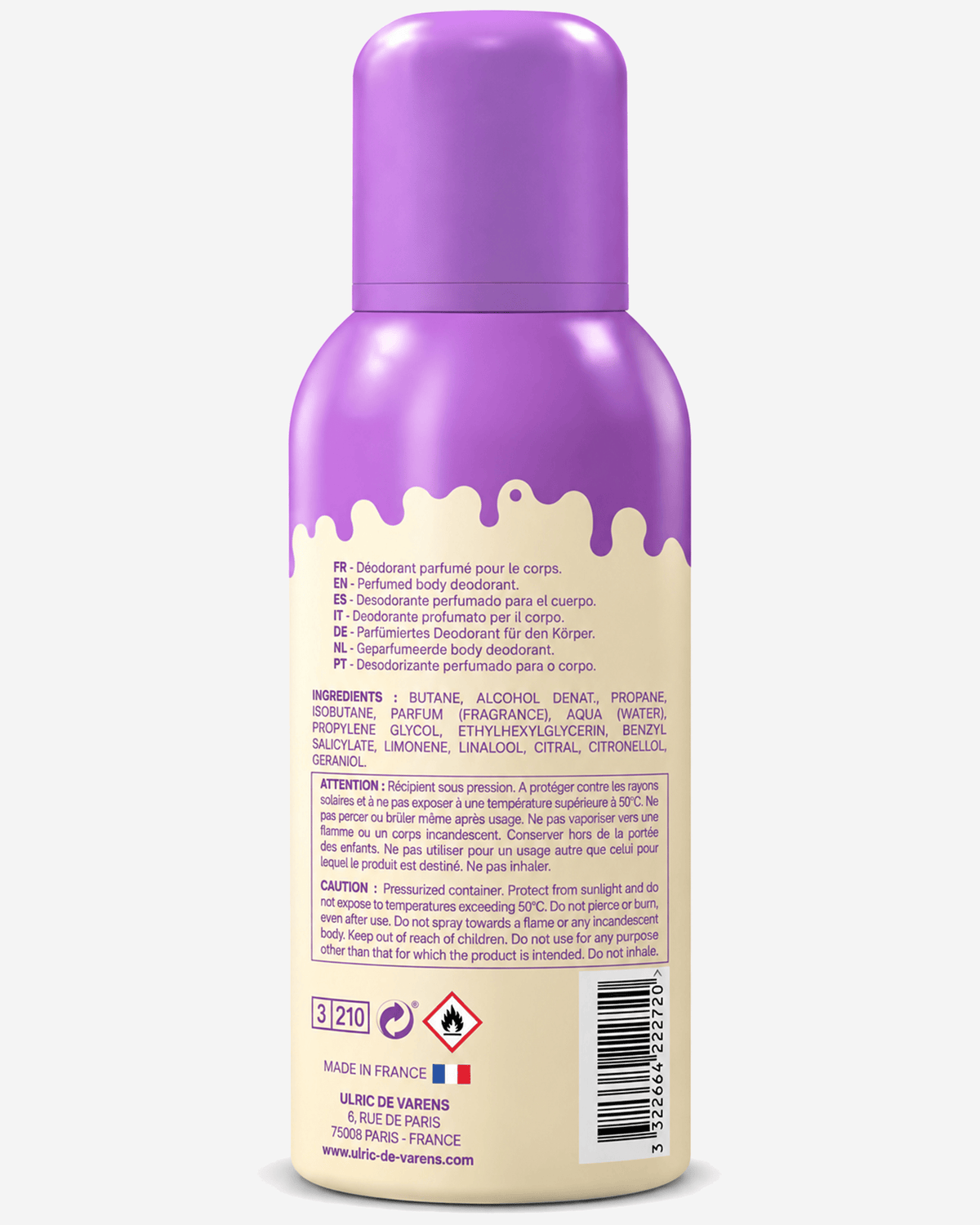 Ulric de Varens  Sweet Pomelo Patchouli Body Fragrance Deo 150M