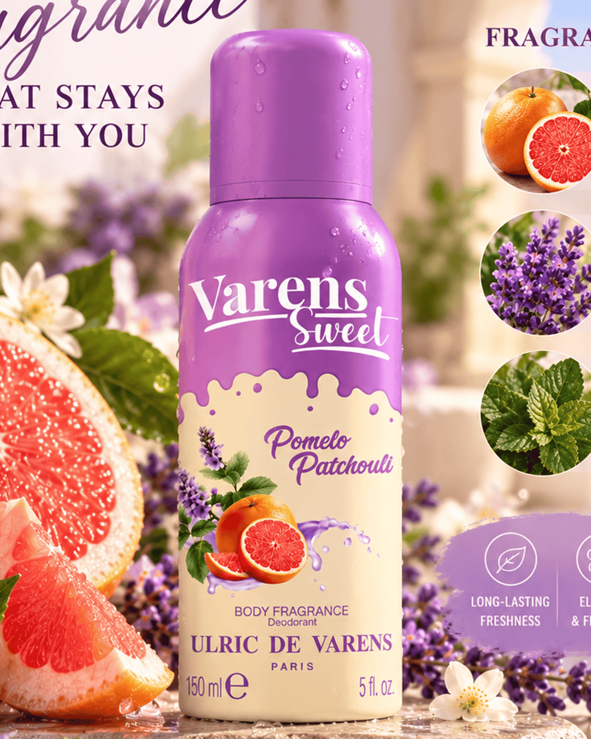 Ulric de Varens  Sweet Pomelo Patchouli Body Fragrance Deo 150M