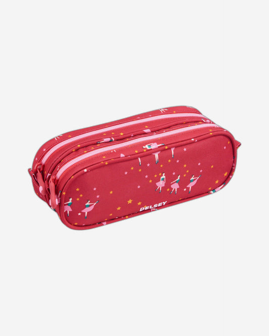 Delsey Paris Back To School 2019 2-Compartment Pencil Case Ballerina Pink - 00339317319