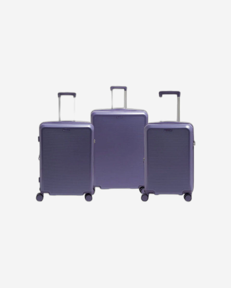 Echolac Sense 56+67+78cm Hardcase Expandable 4 Double Wheel 3 Piece Luggage Trolley Set