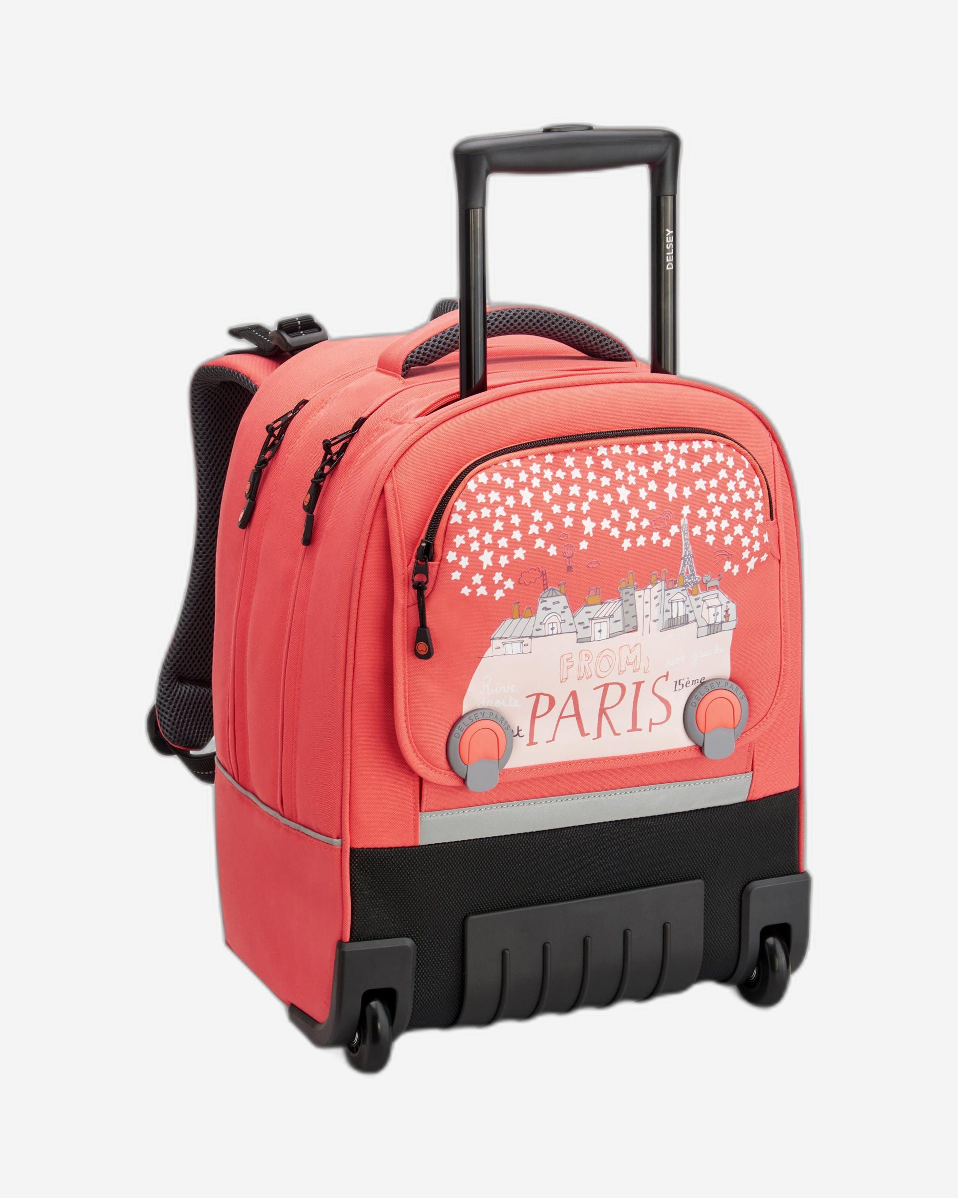 Delsey Paris Back To School 2021 Vertical Wheeled School Bags Coral / Pink