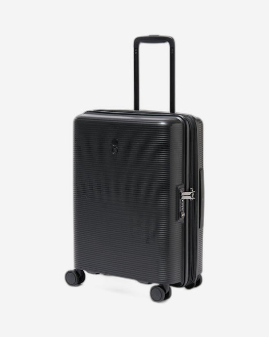 Echolac Forza 55cm Hardcase Expandable 4 Double Wheel Cabin Luggage Trolley Black - PW005 20 Black