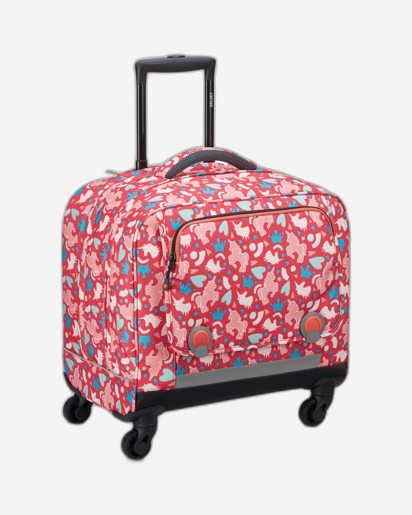 Delsey Paris Back to School 2022 Horizontal Wheeled School Bag Pink Printing