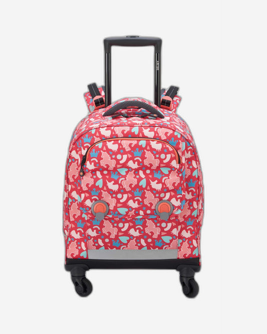 Delsey Paris Back To School 2022 Vertical Wheeled School Bags Pink Printing