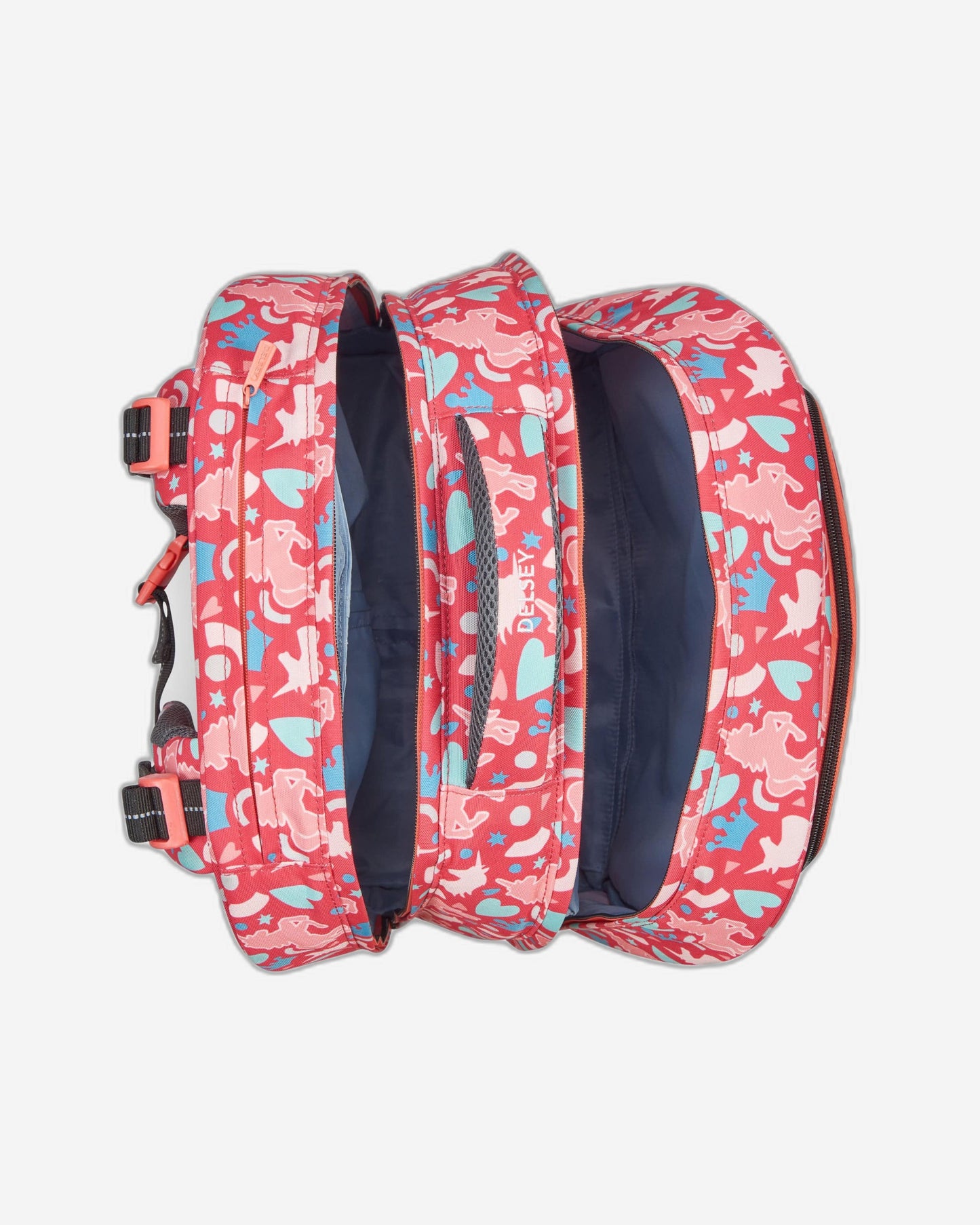 Delsey Paris Back to School 2022 Vertical Wheeled School Bag Pink Printing