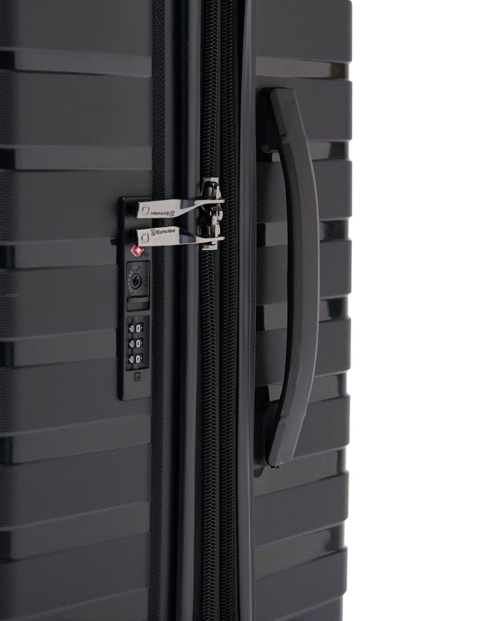 Echolac Lordnorth 77cm Hardcase Expandable 4 Double Wheel Check-In Luggage Trolley Black - PPT008 - 28 BLACK