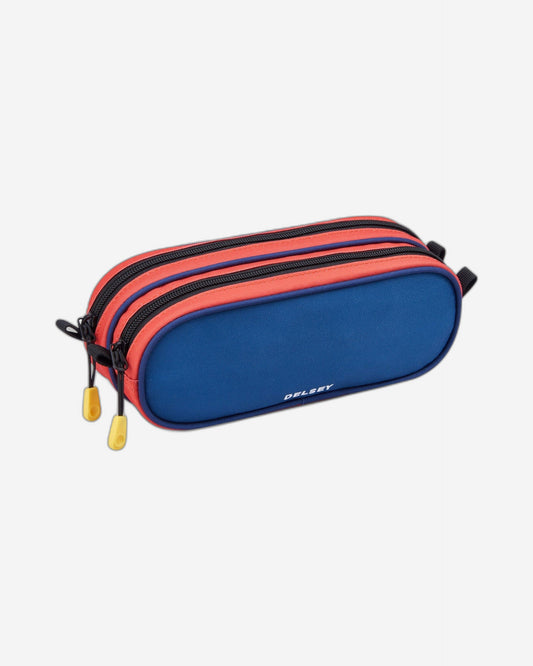 Delsey Paris Back To School 2023 Top Zip Opening Pencil Case 2 Compartment Blue - 00338917302