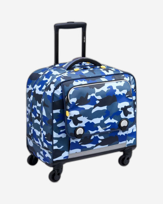 Delsey Paris Back To School 2023 4 Wheel Horizontal School Bag - 15.6" Camo Blue - 00338945222