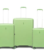 Echolac Forza 55+65+75cm Hardcase 4 Double Wheel Expandable Cabin & Check-In Luggage Trolley Set Reef Green