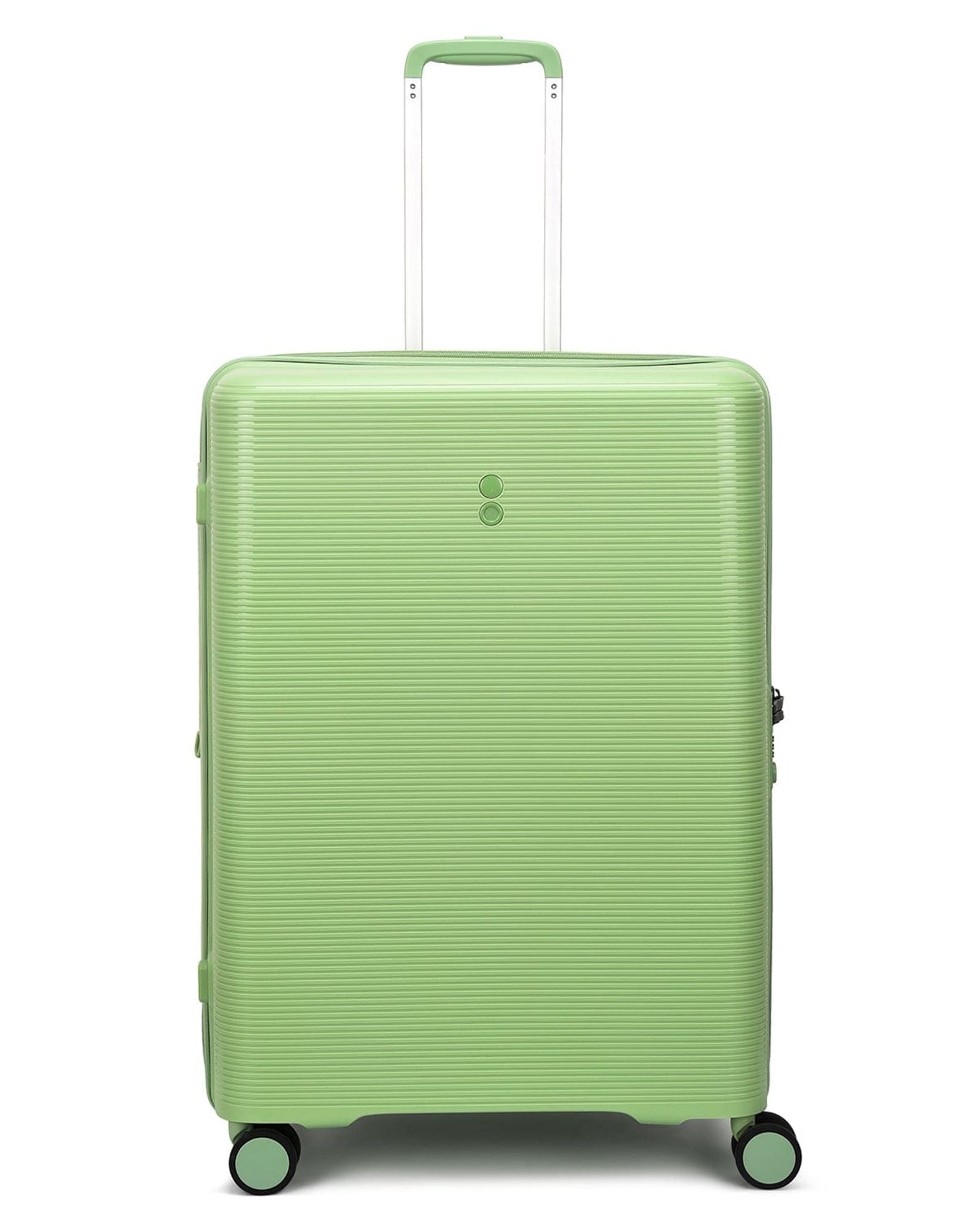 Echolac Forza 55+65+75cm Hardcase 4 Double Wheel Expandable Cabin & Check-In Luggage Trolley Set Reef Green