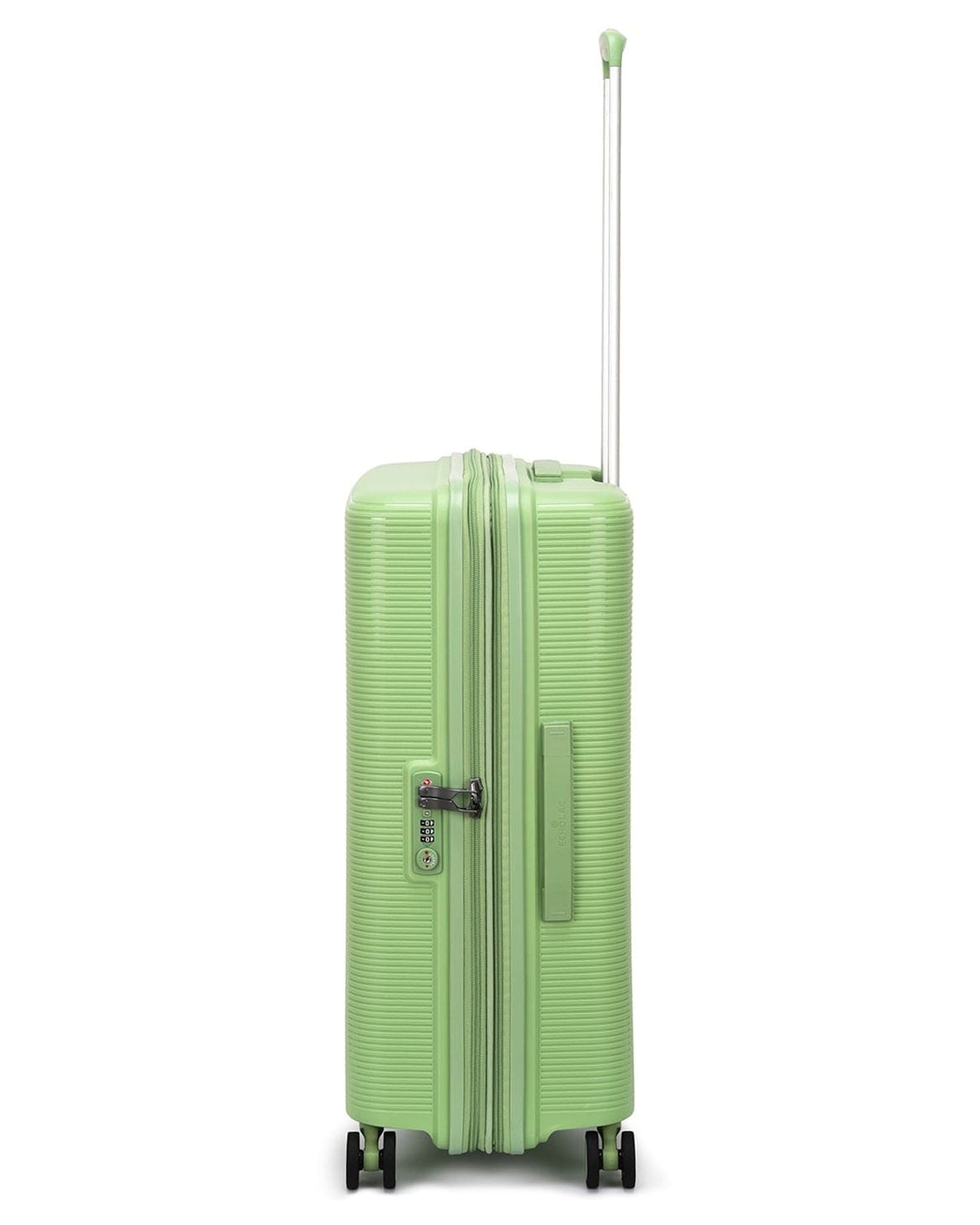 Echolac Forza 55+65+75cm Hardcase 4 Double Wheel Expandable Cabin & Check-In Luggage Trolley Set Reef Green