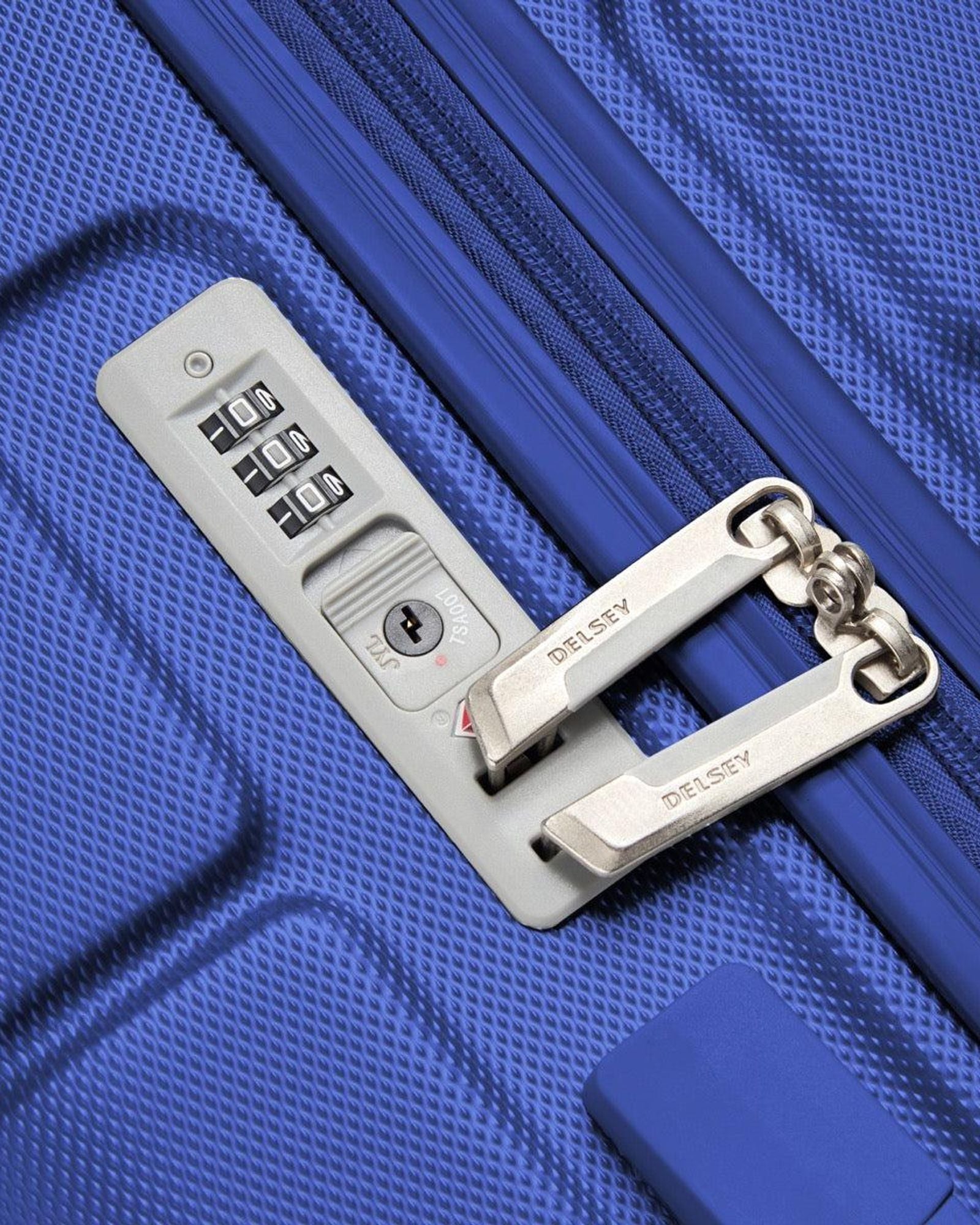 Delsey Paris Lagos 2Piece Set 55+76Cm Hardcase 4 Double Wheel Cabin & Check-In Luggage Trolley Deep Blue + Free  Agreable Backpack