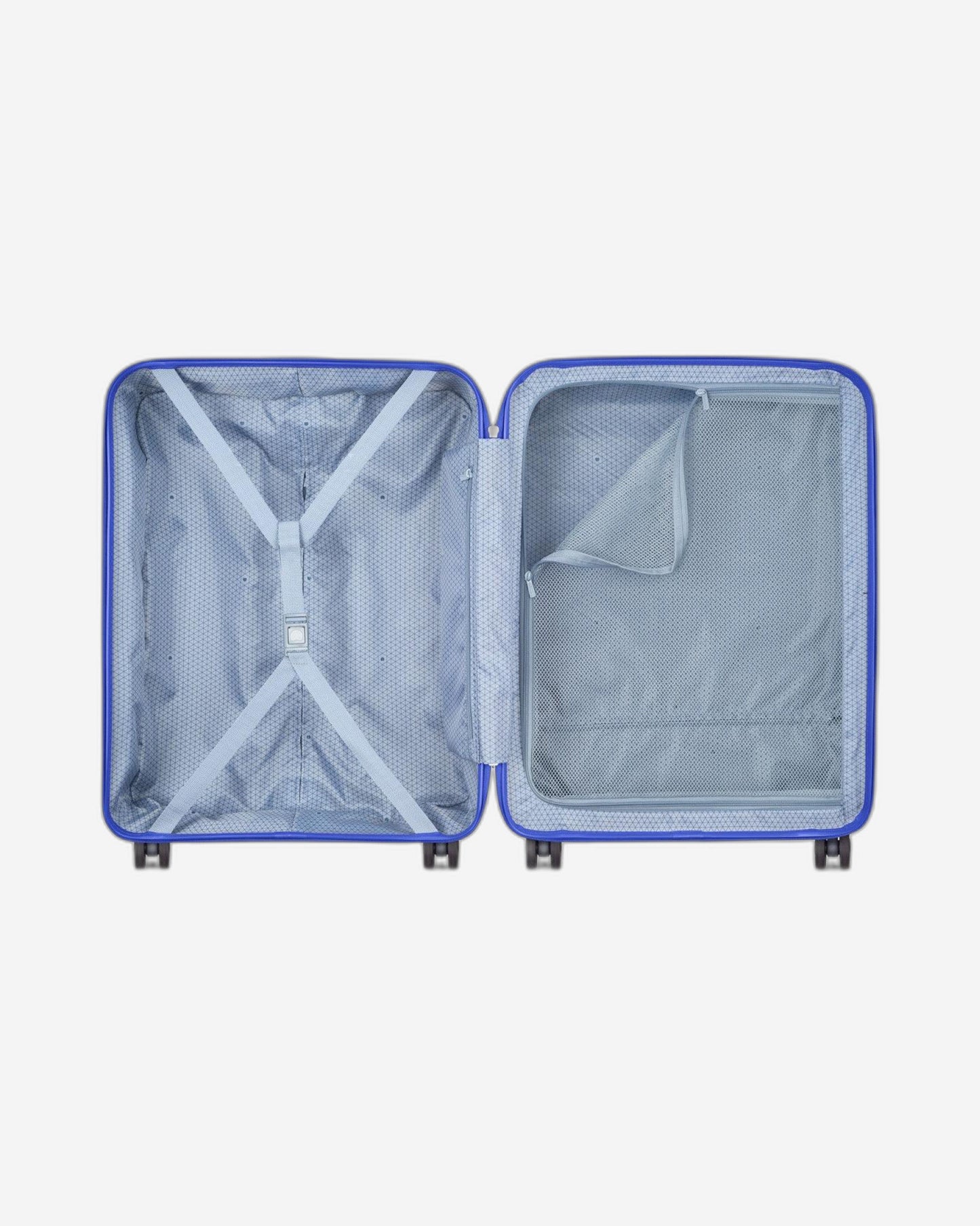 Delsey Paris Lagos 2Piece Set 55+76Cm Hardcase 4 Double Wheel Cabin & Check-In Luggage Trolley Deep Blue + Free  Agreable Backpack