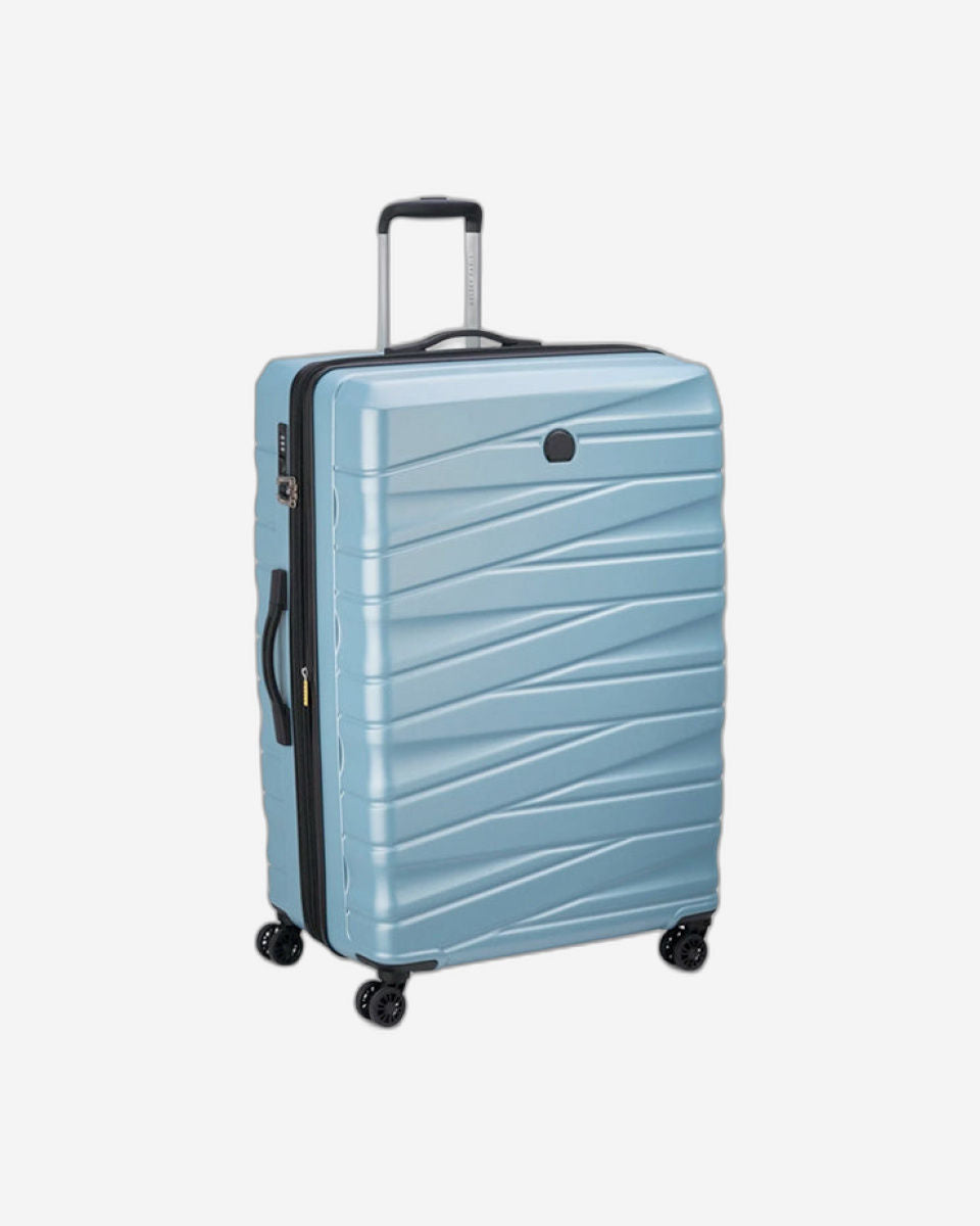 Delsey Paris Tiphanie 55+70+82Cm Hardcase 4 Double Wheel Expandable Cabin & Check-In Luggage Trolley Set Aqua + Free  Agreable Backpack