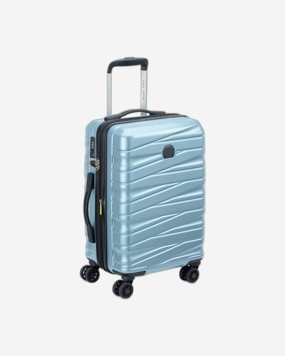 Delsey Paris Tiphanie 55+70+82Cm Hardcase 4 Double Wheel Expandable Cabin & Check-In Luggage Trolley Set Aqua + Free  Agreable Backpack