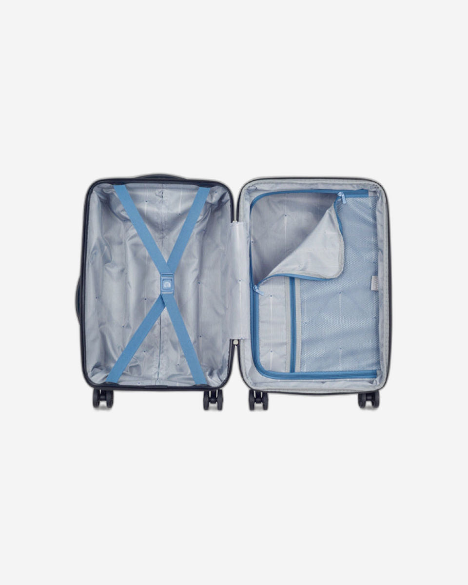 Delsey Paris Tiphanie 55+70+82Cm Hardcase 4 Double Wheel Expandable Cabin & Check-In Luggage Trolley Set Aqua + Free  Agreable Backpack