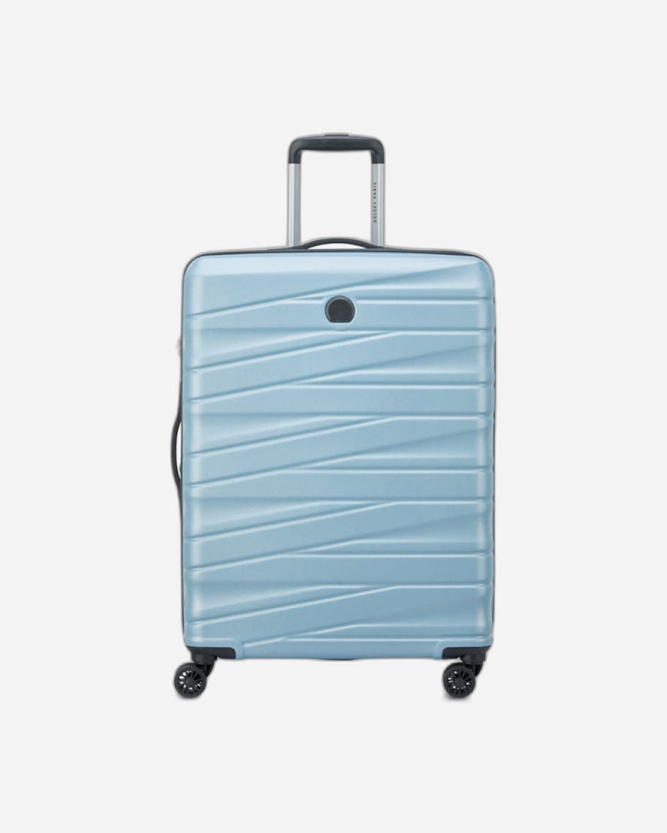 Delsey Paris Tiphanie 55+70+82Cm Hardcase 4 Double Wheel Expandable Cabin & Check-In Luggage Trolley Set Aqua + Free  Agreable Backpack