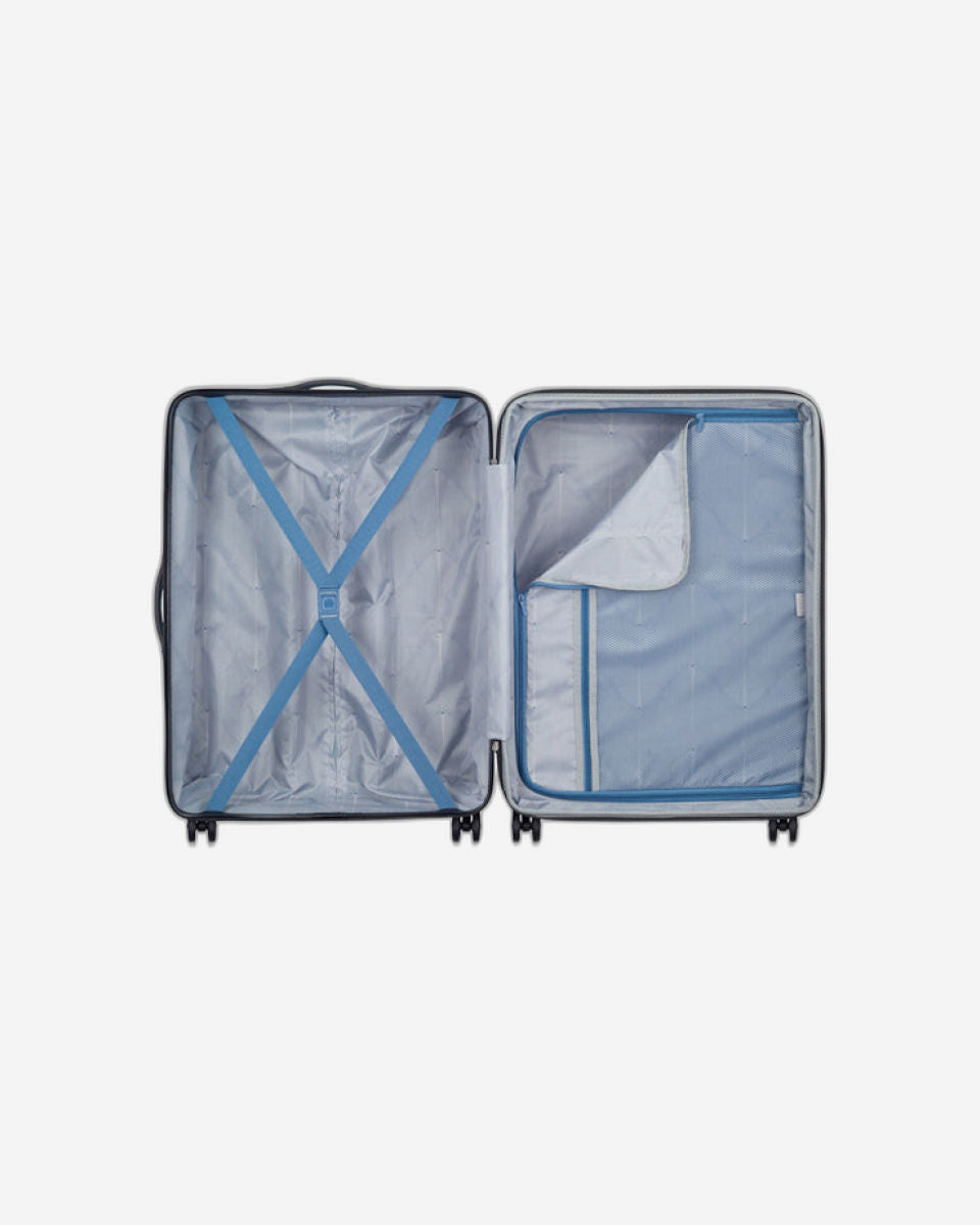 Delsey Paris Tiphanie 55+70+82Cm Hardcase 4 Double Wheel Expandable Cabin & Check-In Luggage Trolley Set Aqua + Free  Agreable Backpack