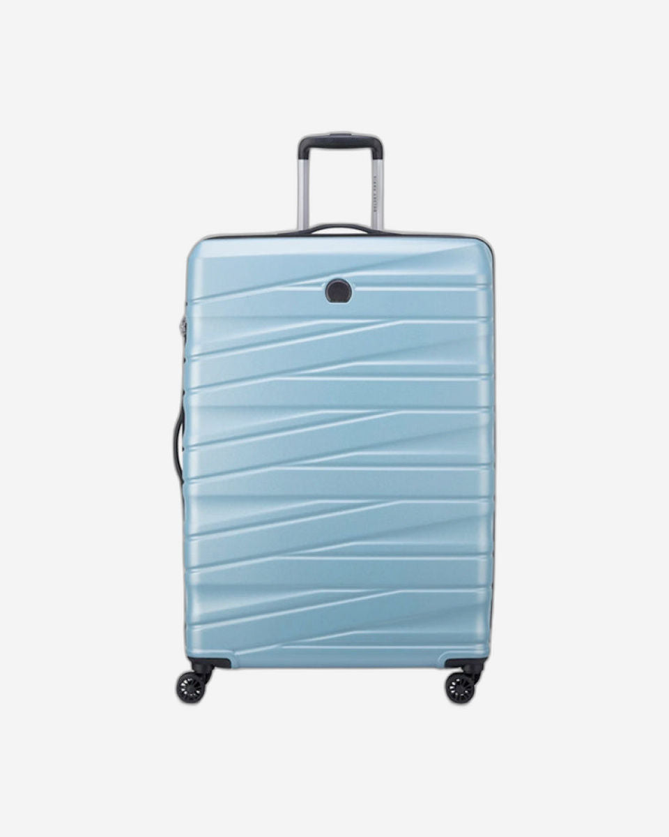 Delsey Paris Tiphanie 55+70+82Cm Hardcase 4 Double Wheel Expandable Cabin & Check-In Luggage Trolley Set Aqua + Free  Agreable Backpack