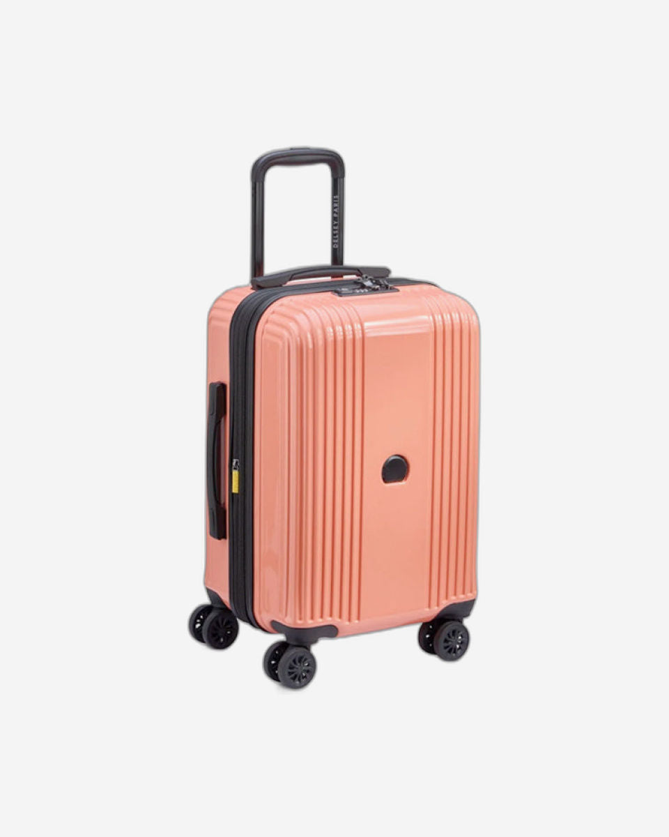 Delsey Paris Ophelie 55+70+82Cm Hardcase 4 Double Wheel Expandable Cabin & Check-In Luggage Trolley Set Glossy Pink + Free  Agreable Backpack