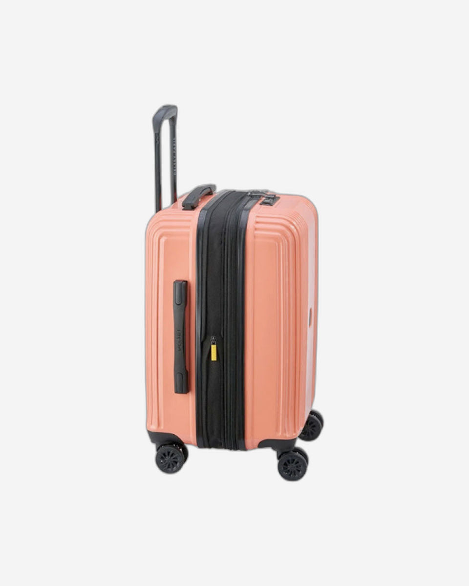 Delsey Paris Ophelie 55+70+82Cm Hardcase 4 Double Wheel Expandable Cabin & Check-In Luggage Trolley Set Glossy Pink + Free  Agreable Backpack