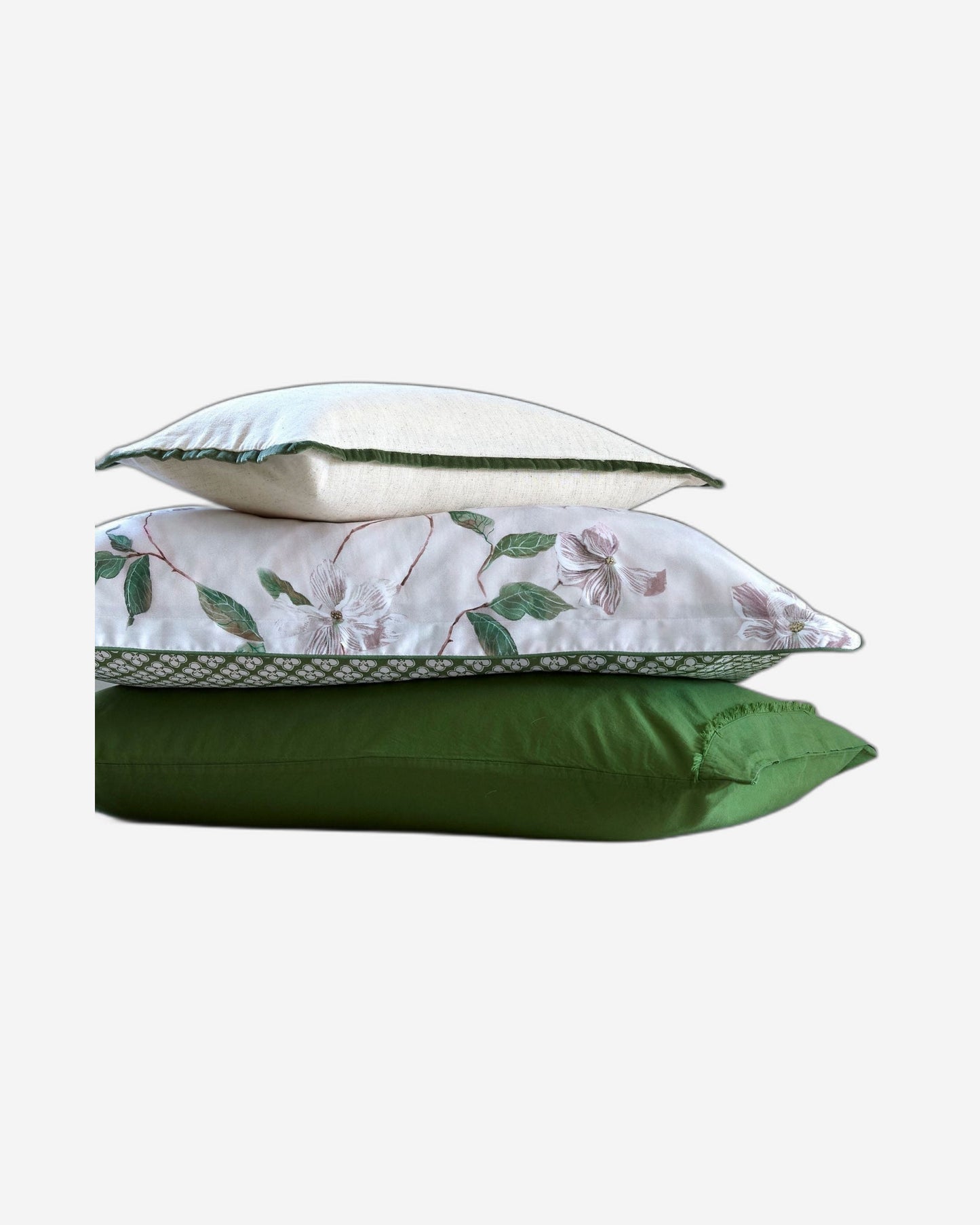 Christy "Magnolia" Duvet Cover Sets in Olive