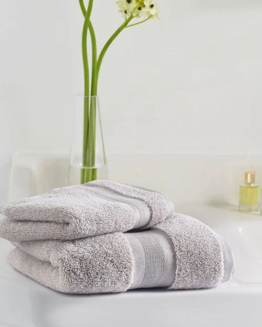 Jasper Conran "Zero Twist Cotton" Bath Towels Collection in Pearl Grey