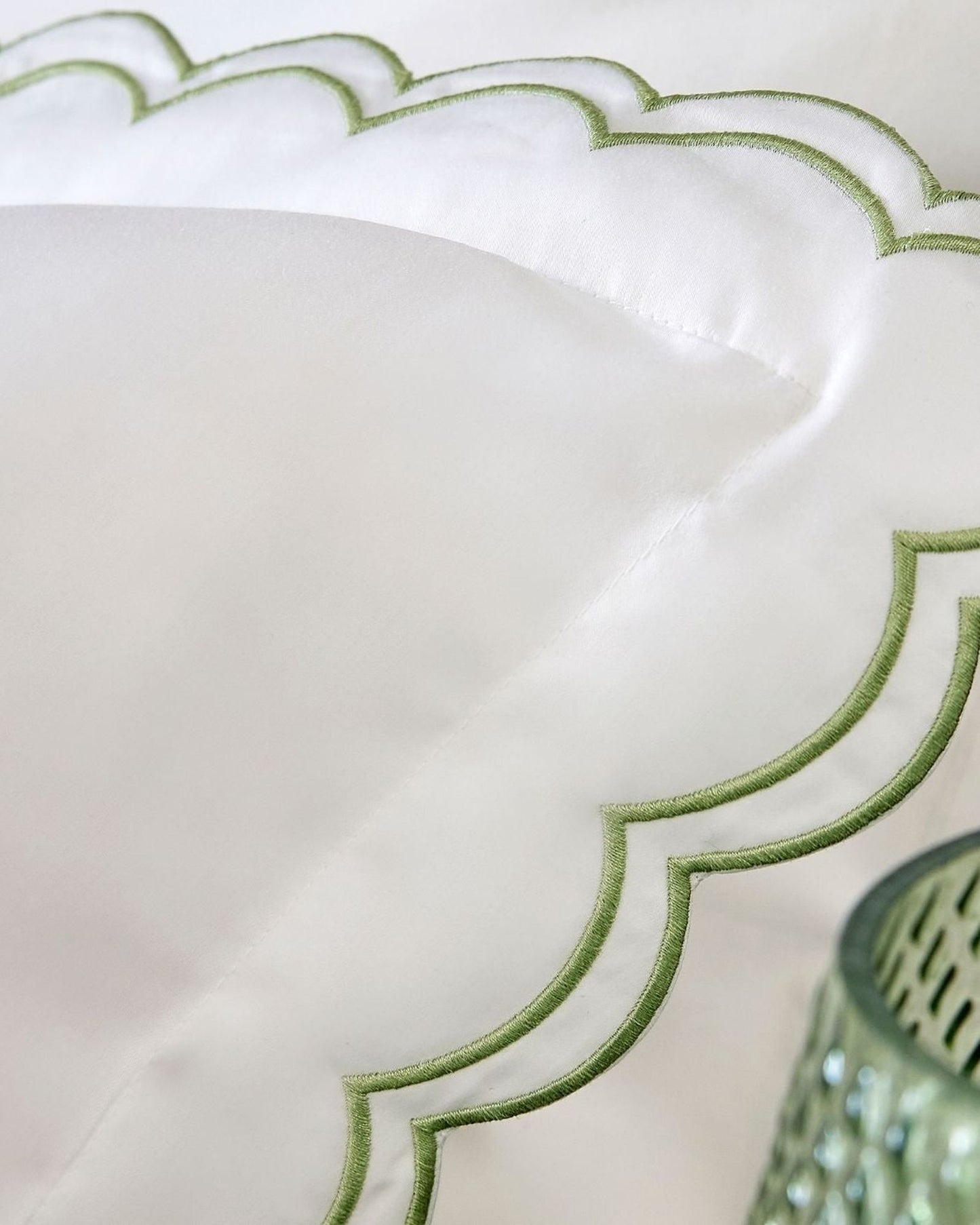 Christy "Scallop Edge" Duvet Cover Sets in Matcha