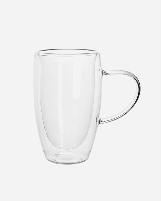 Cuisine Art Borosilicate Double Wall Glass Handle Set 450ml 2Pc
