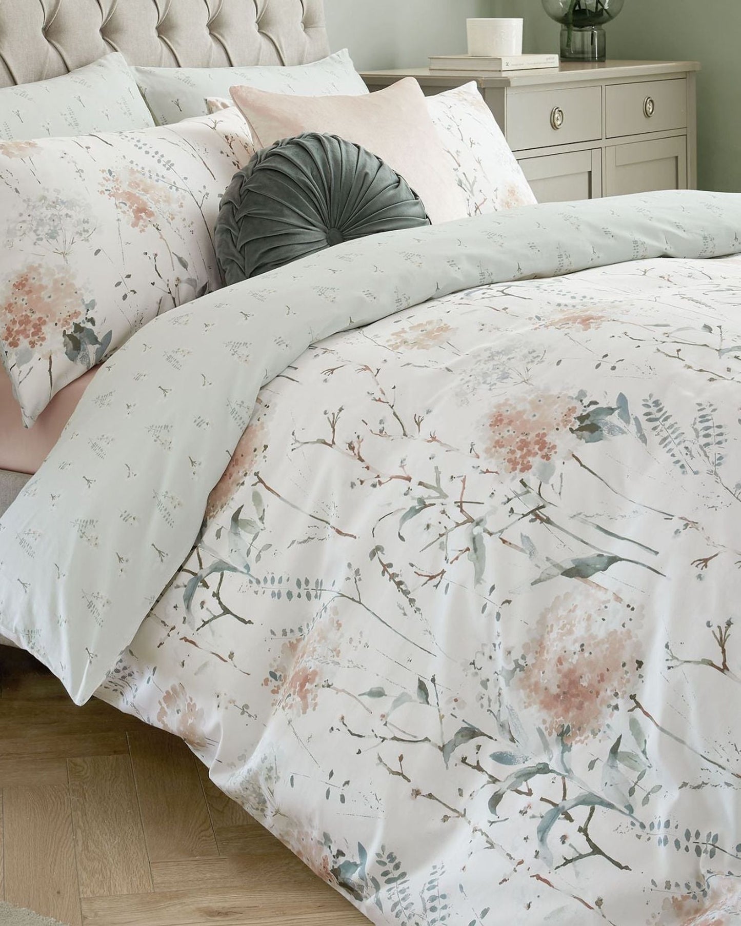 Laura Ashley "Pallington Bloom" Duvet Cover Set in Plaster Pink
