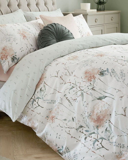 Laura Ashley "Pallington Bloom" Duvet Cover Set in Plaster Pink