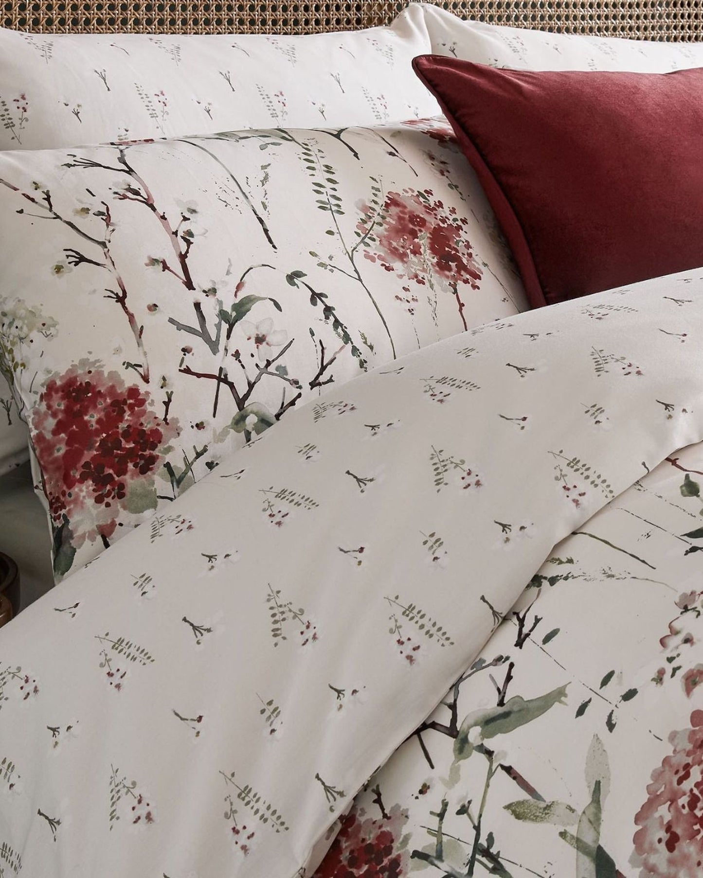 Laura Ashley "Pallington Bloom" Duvet Cover Set in Ruby