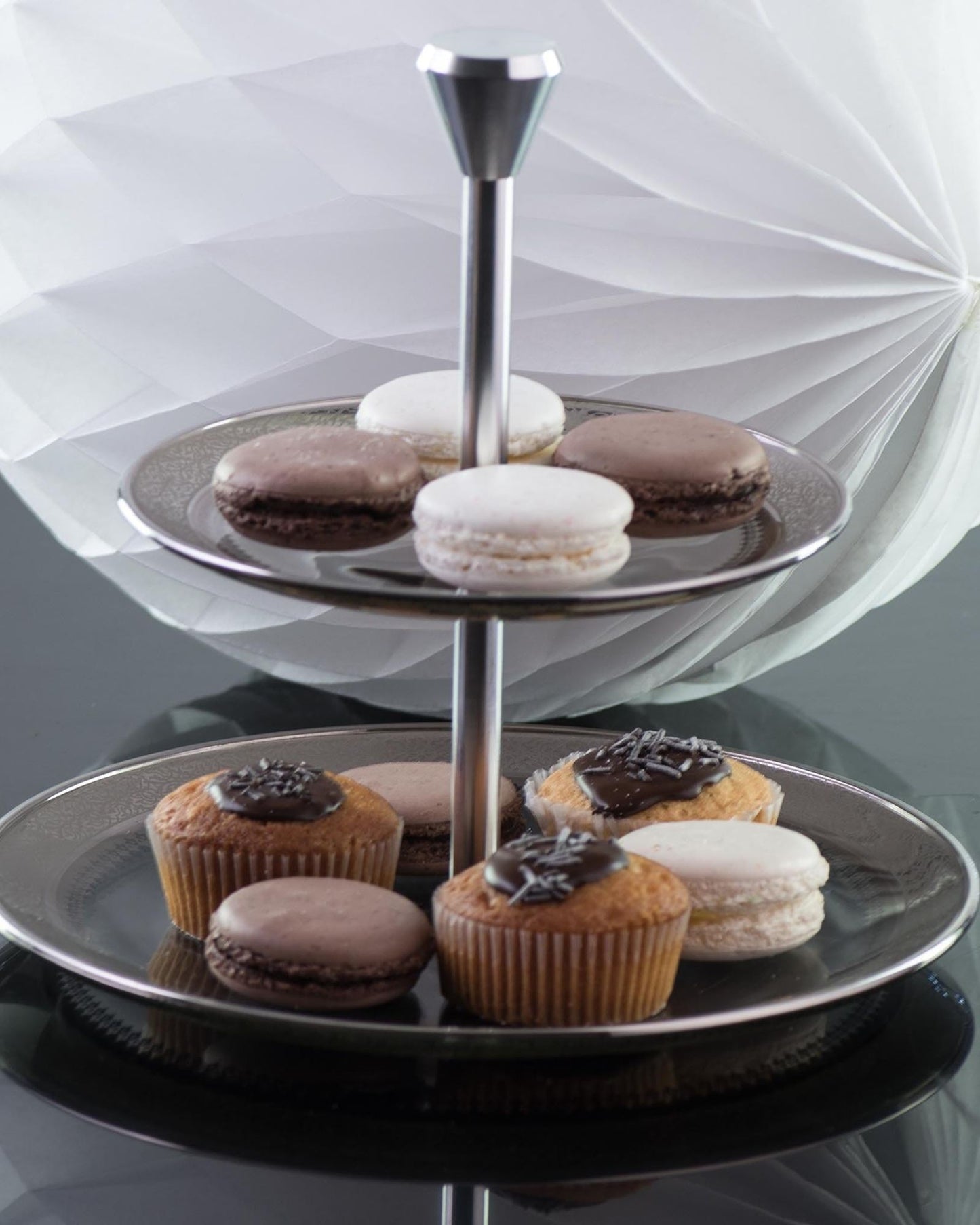 Dimlaj Cordoba 2 Tiered Tray (Platinum)