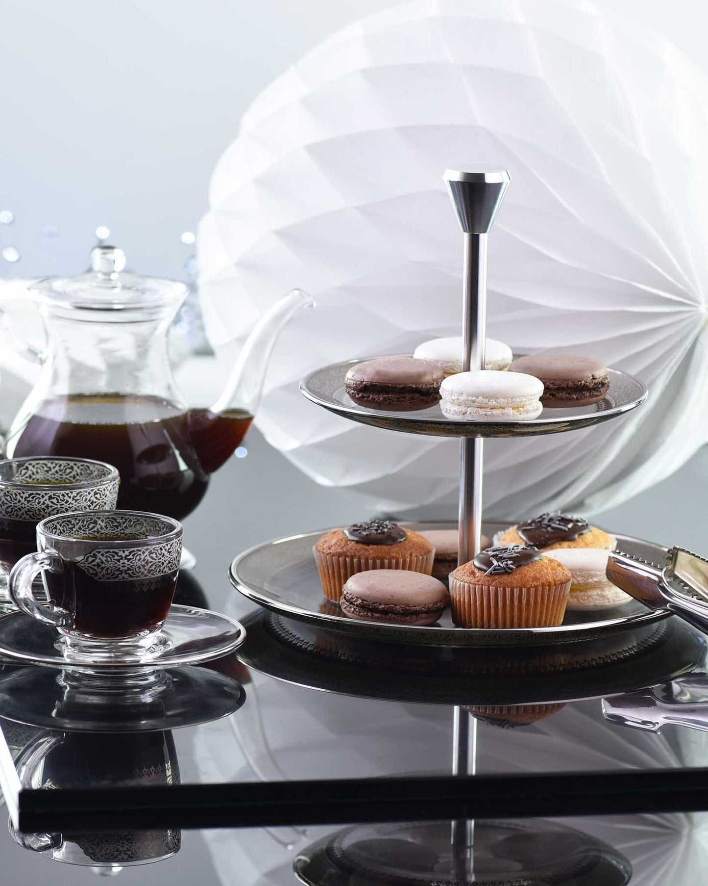 Dimlaj Cordoba 2 Tiered Tray (Platinum)