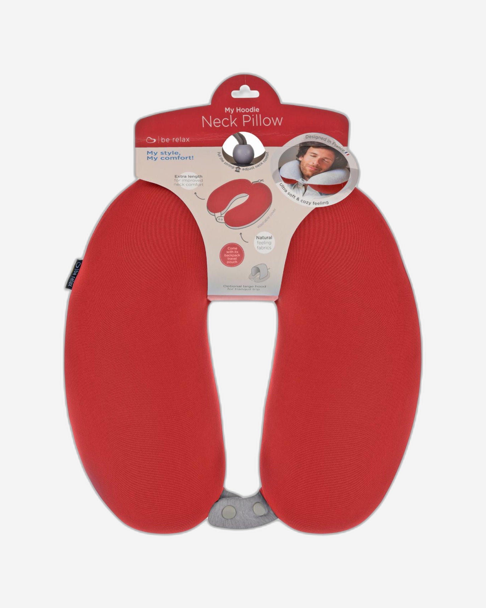 Be Relax My Hoodie Neck Pillow - Red