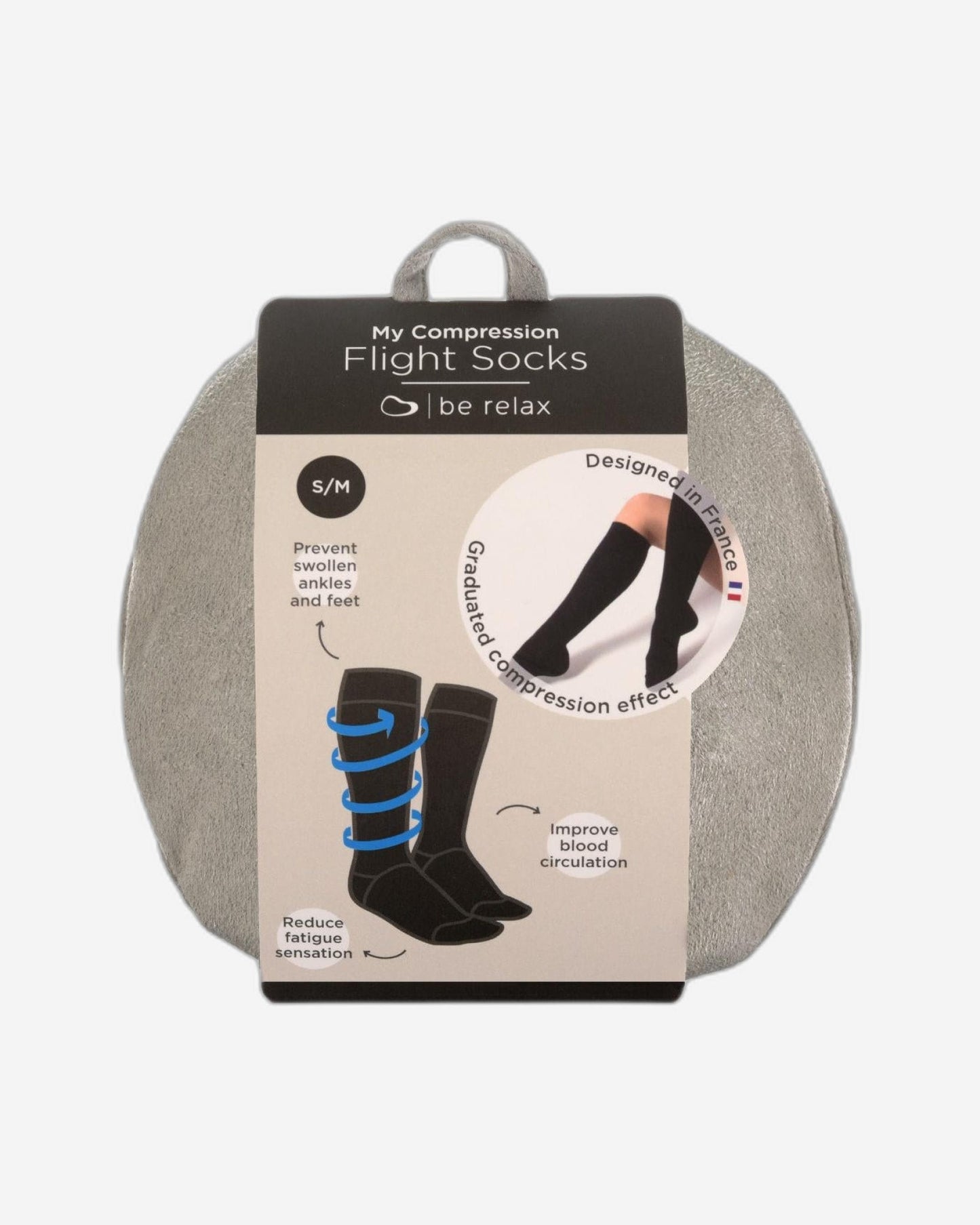 Be Relax My Compression Flight Socks Black -  S/M