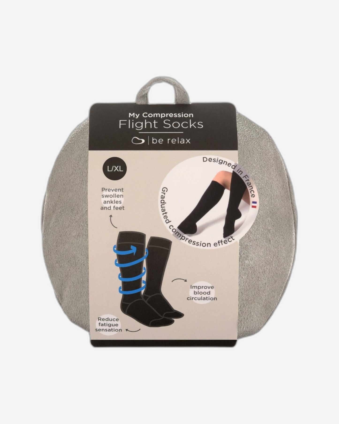 Be Relax My Compression Flight Socks Black  -  L/Xl