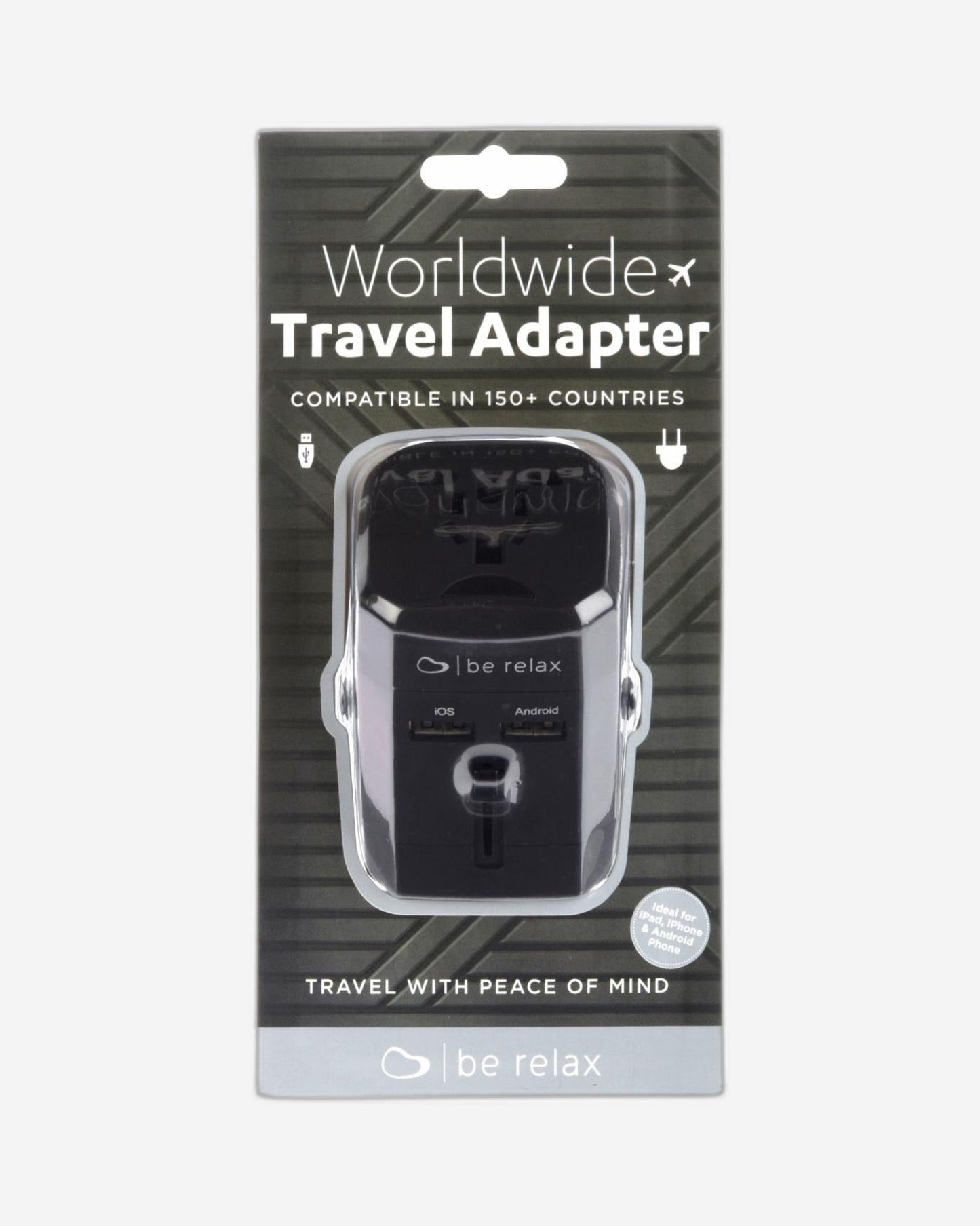 Be Relax Worldwide Travel Adapter - Black